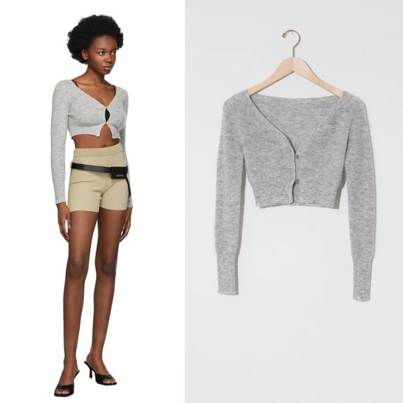 Jacquemus Le Cardigan Alzou in Grey 34 2 - Picture 1 of 7
